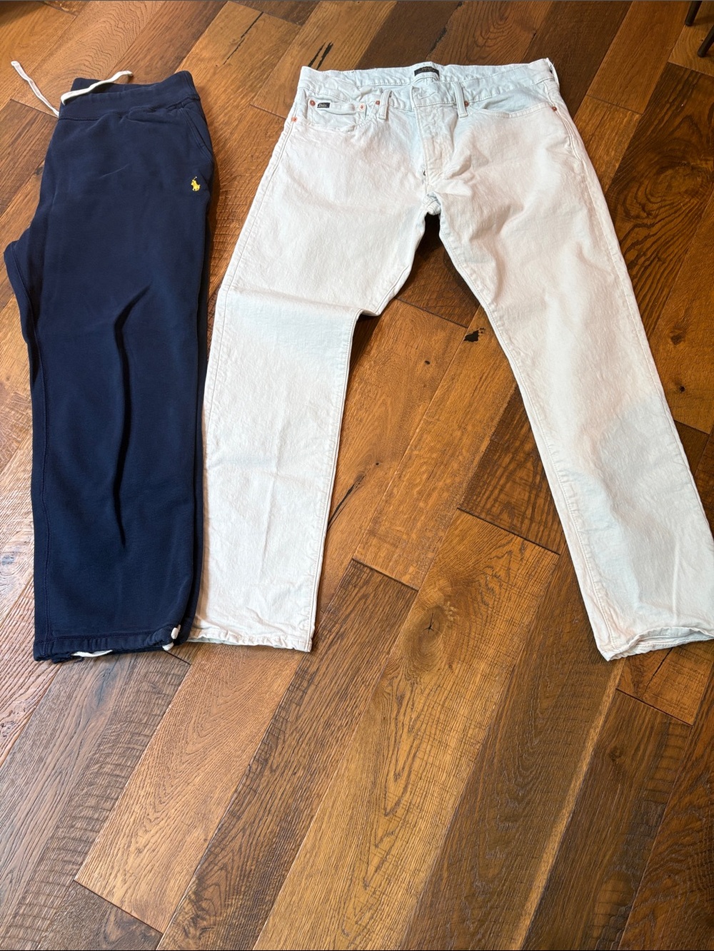 Ralph Lauren Navy Sweatpants and khaki jeans